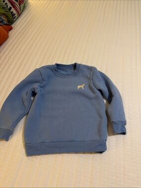 Light Blue Crewneck Sweater with Dog Embroidery